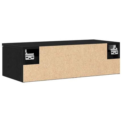 Väggskåp med låda Svart Ek 68 x 30 x 20 cm Konstruerat trä