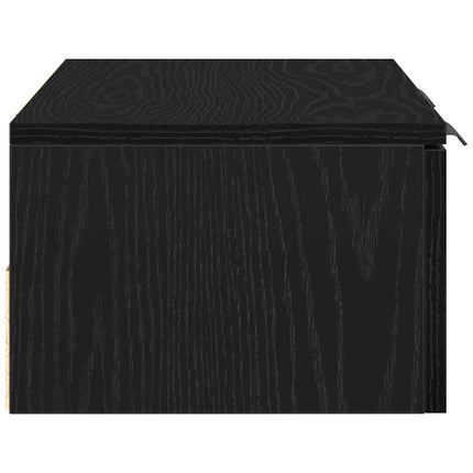 Väggskåp med låda Svart Ek 68 x 30 x 20 cm Konstruerat trä