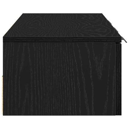 Väggskåp med låda Svart Ek 102 x 30 x 20 cm Konstruerat trä