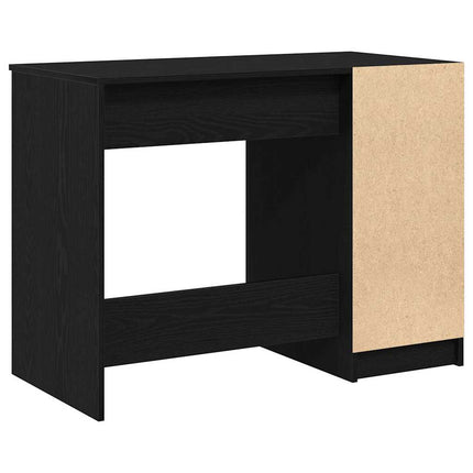 Skrivbord med låda Svart Ek 100 x 50 x 75 cm Konstruerat trä