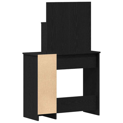 Smyckebord med låda Svart Ek 86,5 x 35 x 136 cm Konstruerat trä