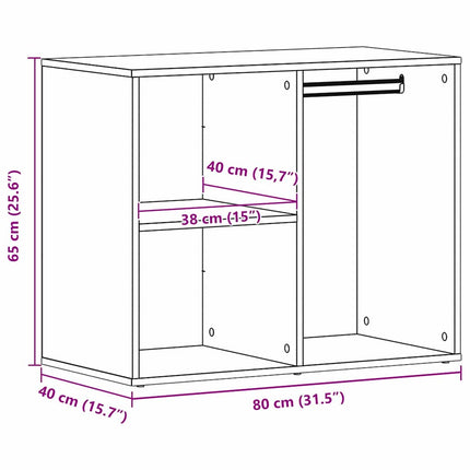Kosmetisk skåp Svart Ek 80 x 40 x 65 cm Konstruerat trä
