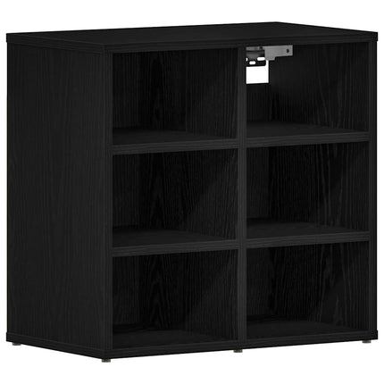 Skoskåp 2 pcs Svart Ek 52 x 30 x 50,5 cm Konstruerat trä
