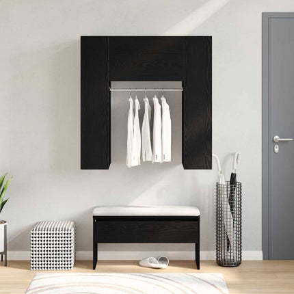 Hallway skåp Svart Ek 97,5 x 37 x 99 cm Konstruerat trä