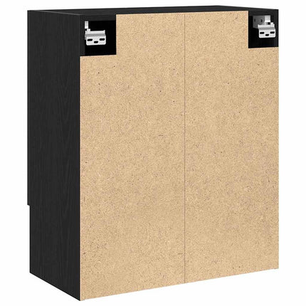 Väggskåp Väggmonterad Svart Ek 60 x 30 x 70 cm Konstruerat trä