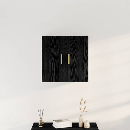 Väggskåp Väggmonterad Svart Ek 60 x 30 x 60 cm Konstruerat trä