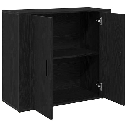 Sideboard Svart Ek 80 x 33 x 70 cm Konstruerat trä