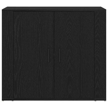 Sideboard Svart Ek 80 x 33 x 70 cm Konstruerat trä