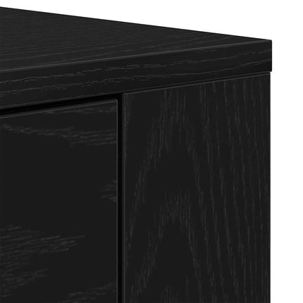 Sideboard med låda Svart Ek 80 x 33 x 70 cm Konstruerat trä