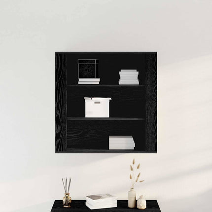 Väggskåp med hylla Svart Ek 80 x 33 x 80 cm Konstruerat trä