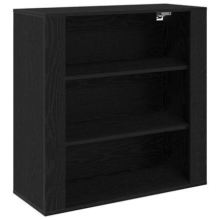 Väggskåp med hylla Svart Ek 80 x 33 x 80 cm Konstruerat trä
