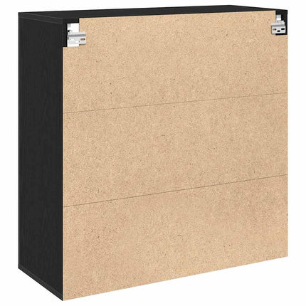 Väggskåp med hylla Svart Ek 80 x 33 x 80 cm Konstruerat trä