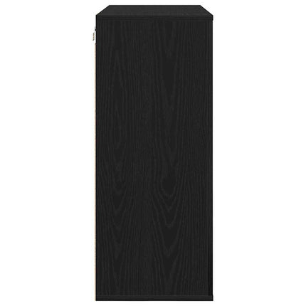 Väggskåp med hylla Svart Ek 80 x 33 x 80 cm Konstruerat trä