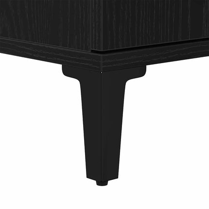 Badrumsskåp med hylla Svart Ek 30 x 30 x 100 cm Konstruerat trä