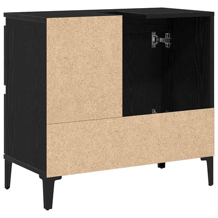Badrumsskåp Svart Ek 65 x 33 x 60 cm Konstruerat trä