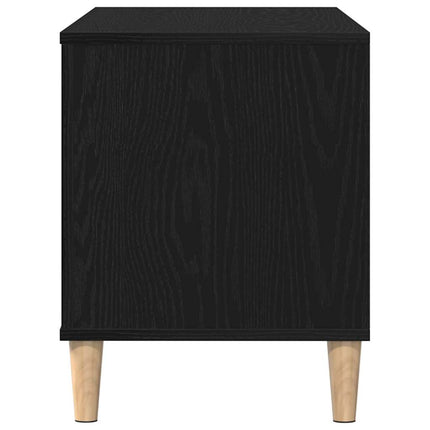 Skivskåp med hylla Svart Ek 100 x 38 x 48 cm Konstruerat trä