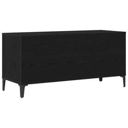 Skivskåp med hylla Svart Ek 100 x 38 x 48 cm Konstruerat trä