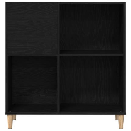 Skivskåp med hylla Svart Ek 84,5 x 38 x 89 cm Konstruerat trä