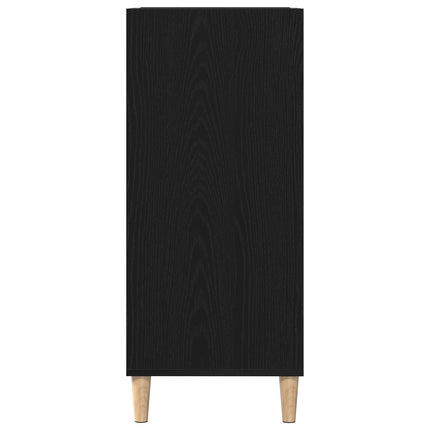 Skivskåp med hylla Svart Ek 84,5 x 38 x 89 cm Konstruerat trä