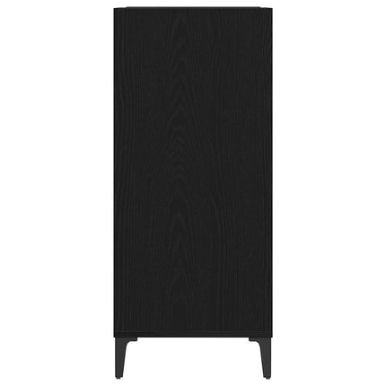Skivskåp med hylla Svart Ek 84,5 x 38 x 89 cm Konstruerat trä