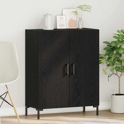 Sideboard Svart Ek 69,5 x 34 x 90 cm Konstruerat trä
