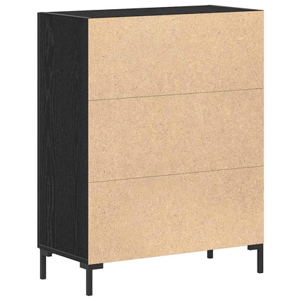 Sideboard Svart Ek 69,5 x 34 x 90 cm Konstruerat trä