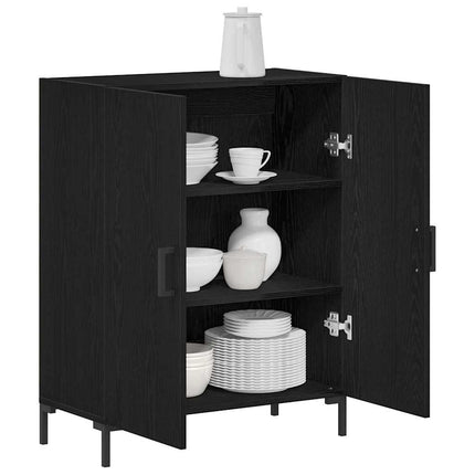 Sideboard Svart Ek 69,5 x 34 x 90 cm Konstruerat trä