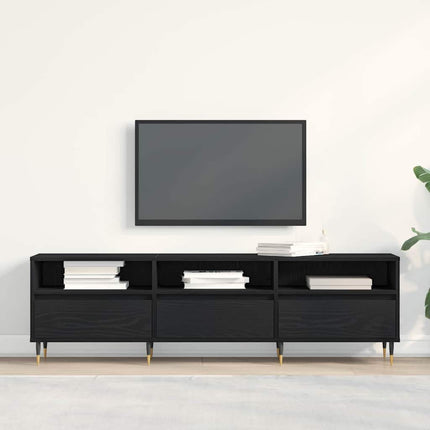 TV-skåp med låda Svart Ek 150 x 30 x 44,5 cm Konstruerat trä