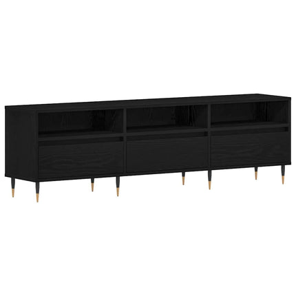 TV-skåp med låda Svart Ek 150 x 30 x 44,5 cm Konstruerat trä