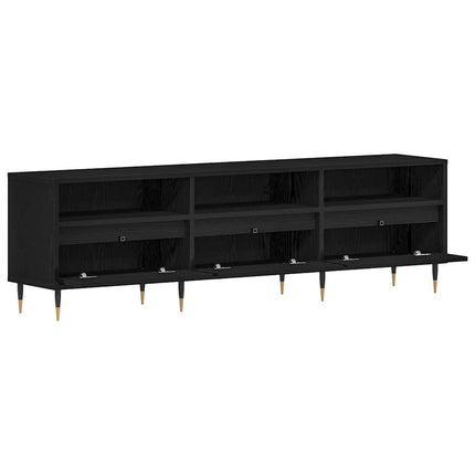 TV-skåp 150 x 30 x 44,5 cm Svart Ek Konstruerat trä