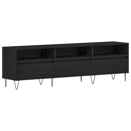 TV-skåp med låda Svart Ek 150 x 30 x 44,5 cm Konstruerat trä