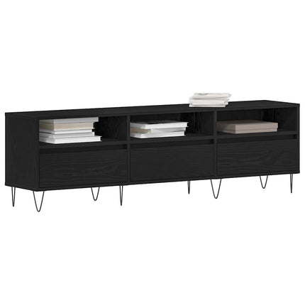TV-skåp med låda Svart Ek 150 x 30 x 44,5 cm Konstruerat trä