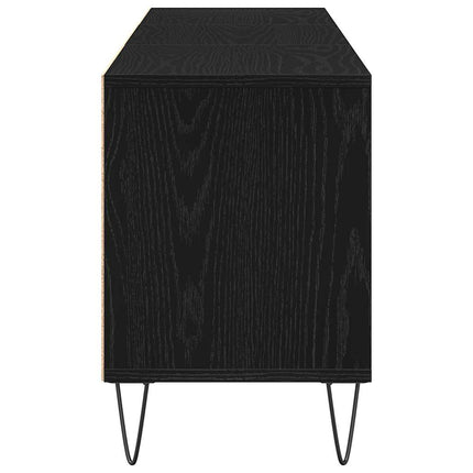 TV-skåp med låda Svart Ek 150 x 30 x 44,5 cm Konstruerat trä