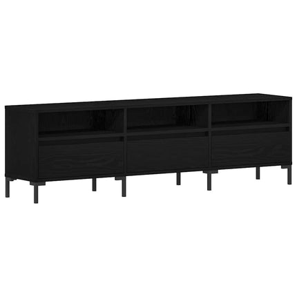 TV-skåp med låda Svart Ek 150 x 30 x 44,5 cm Konstruerat trä