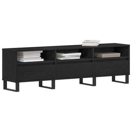 TV-skåp med låda Svart Ek 150 x 30 x 44,5 cm Konstruerat trä