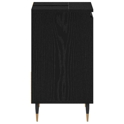 Badrumsskåp Svart Ek 65 x 33 x 60 cm Konstruerat trä