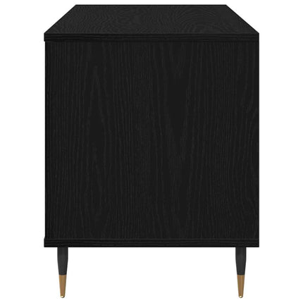 Skivskåp med hylla Svart Ek 100 x 38 x 48 cm Konstruerat trä