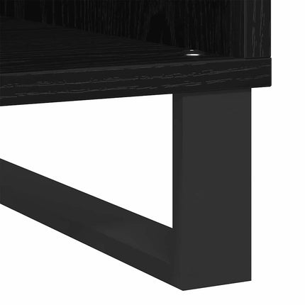 Skivskåp med hylla Svart Ek 100 x 38 x 48 cm Konstruerat trä