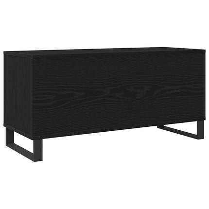 Skivskåp med hylla Svart Ek 100 x 38 x 48 cm Konstruerat trä