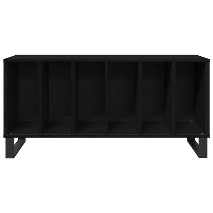 Skivskåp med hylla Svart Ek 100 x 38 x 48 cm Konstruerat trä