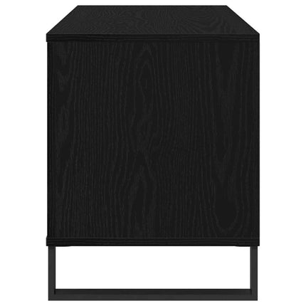 Skivskåp med hylla Svart Ek 100 x 38 x 48 cm Konstruerat trä