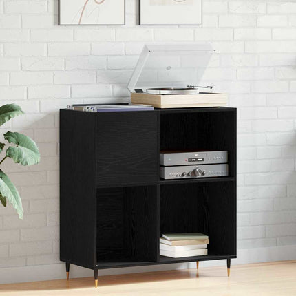 Skivskåp Svart Ek 85 x 38 x 89 cm Konstruerat trä