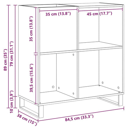 Skivskåp Gammalt trä 84,5 x 38 x 89 cm Konstruerat trä