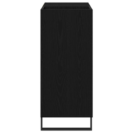 Skivskåp med hylla Svart Ek 85 x 38 x 89 cm Konstruerat trä