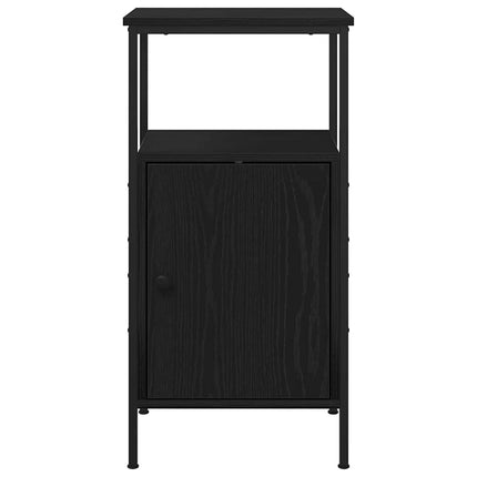 Nattduksbord 2 pcs Svart Ek 41 x 31 x 80 cm Konstruerat trä