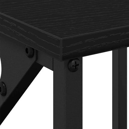 Nattduksbord Svart Ek 34 x 35,5 x 70 cm Konstruerat trä