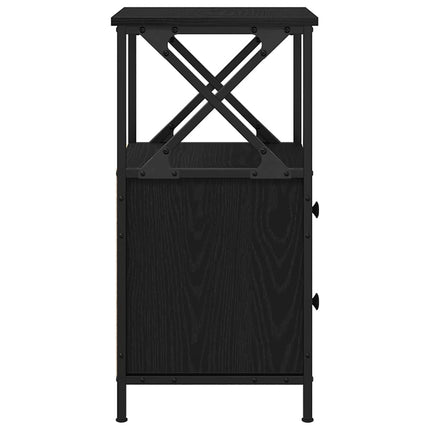 Nattduksbord Svart Ek 34 x 35,5 x 70 cm Konstruerat trä