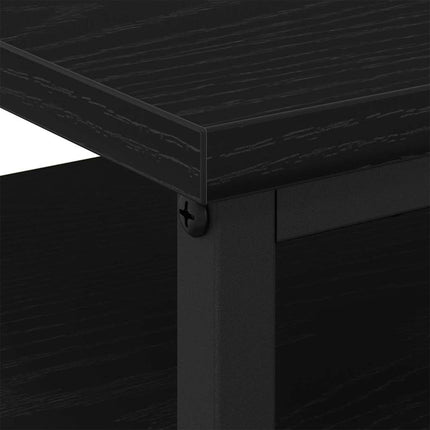 Nattduksbord 2 pcs Svart Ek 34 x 35,5 x 50 cm Konstruerat trä
