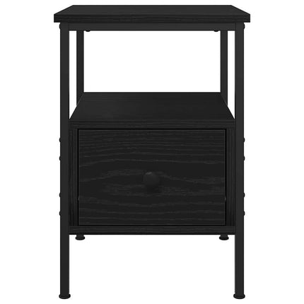 Nattduksbord 2 pcs Svart Ek 34 x 36 x 50 cm Konstruerat trä