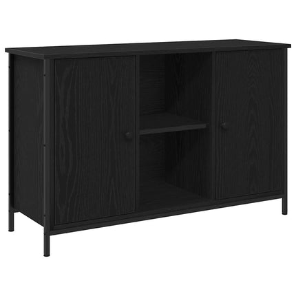 TV-bänkset 101 x 35 x 65 cm Svart Ek Konstruerat trä